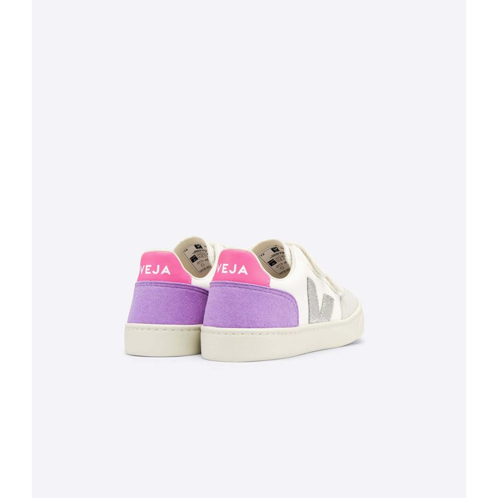 White/Purple Kids' Veja V-12 CHROMEFREE Sneakers | AU 880JPQ